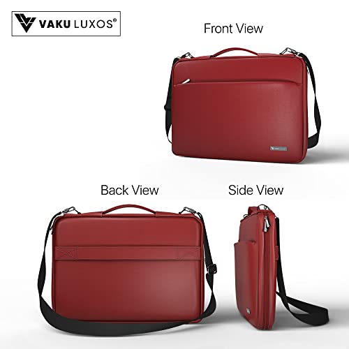 Image of Vaku Luxos Da Valencia 13 inch|14 inch Inch Laptop Bag Leather Collection Messenger Organizer Shoulder Sling Office Bag for Men & Women With Adjustable Strap for Laptop and MacBook