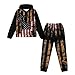 Pensura Girls 2 Pieces Sweatsuits Pullover Hoodie and Active Sweatpants Boys Fashion Camo American Flag Deer Tracksuit Set Outfits Fall Winter Spring Casual Clothes