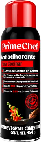 Recopilación de Aerosoles de horno los mejores 10. 38 PrimeChef Antiadherente Para Cocinar en Aerosol 454g - Aceite en Aerosol de Canola Bajo en Grasas Saturadas