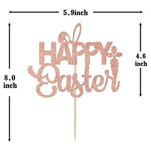 Happy Easter Cake Topper, Acrylic Rabbit Ear Cake Topper Bunny Cake Topper For Easter Party #TOP1