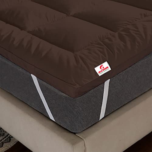 Image of ACHIR 500 GSM Super Soft Polycotton Microfiber Mattress Topper /Padding for Soft and Comfortable Sleep-Brown, (Small Size, 36 inchX72 inchInch, 3Ft X 6Ft)