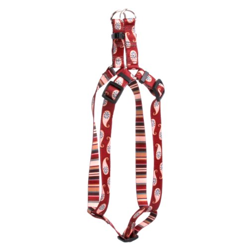 Image of Yellow Dog Design Standard Step-in Harness, Burgundy Paisley, Small 9 inch - 15 inch