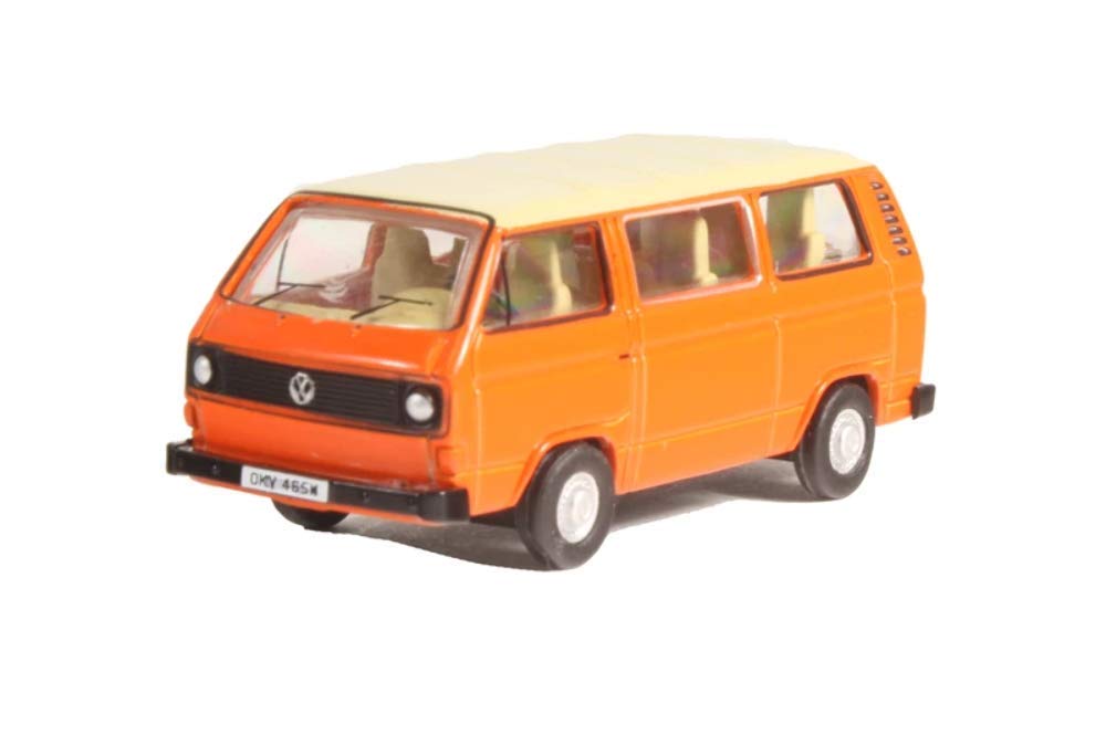 Oxford Diecast 1:76 VW T25 Bus Ivory/Brilliant Orange Collectable model 76T25008