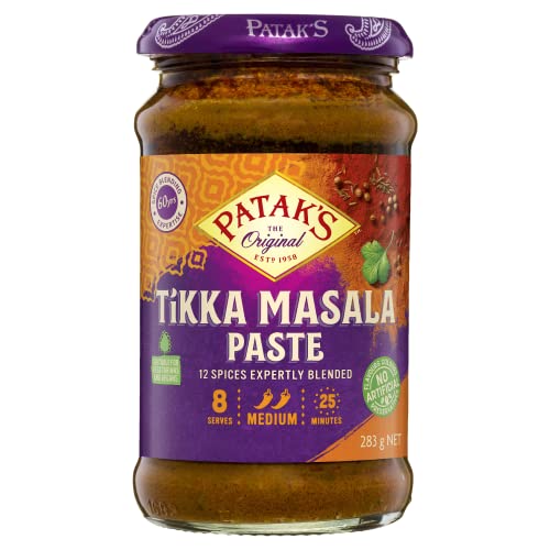 Patak’s Tikka Masala Paste 283g (Pack of 1) – Adds Taste and Flavour to Tikka Masala Recipes - Ready-to-Use Paste Simplifies and Speeds Up The Cooking Process