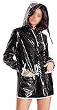 Fashion Hyped Women Vinyl PARKA, PVC Raincoat, Vinyl Eco Trench Coat Jacket
