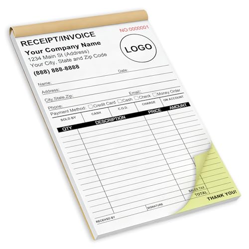 Custom Receipt Book with Carbon Copies