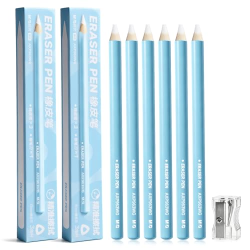 Gommes blanches pour le dessin avec taille-crayon pour détails fins
