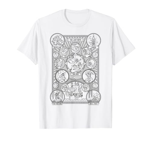 Disney Peter Pan Geometric Line Art Character Poster T-Shirt