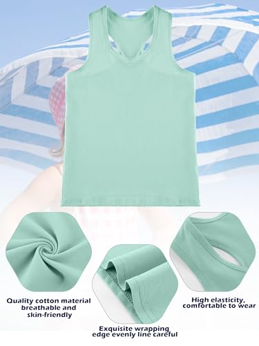 Image of Boao Girls Dance Tank Top Racerback Crop Tank Top Sleeveless Dance Outfit for Ballet Gymnastics Athletic Wear
