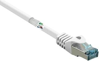 Renkforce RF-5043914 - Cable de Red RJ45 (Cat. 6a, S/FTP, 1 Unidad, 1 Unidad), Color Blanco