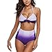 Produktbild TOPKEAL Damen Sommer Plus Größe Steigung Fliege Bikini Set Badeanzug Swimsuits Push up Bademode Weiches Beachwear Badekleid Mit Tangas Mode 2020 (Lila, Small)
