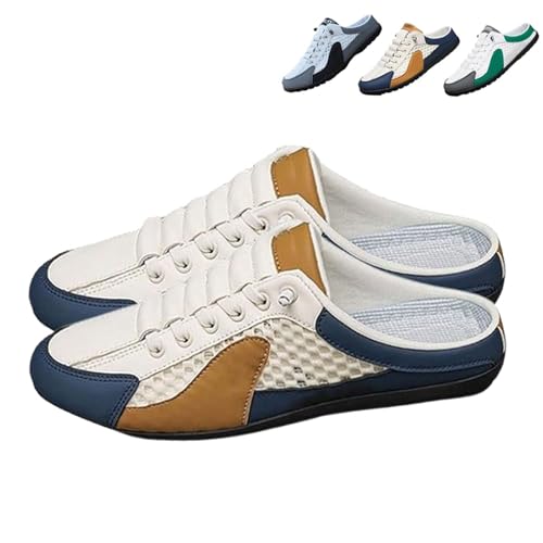 ZIHAOFC Baskets Dos Nu pour Homme, Chaussures à Enfiler en Maille Respirante, Chaussures de Sport décontractées Confortables pour la Salle de Sport, la Course à Pied, Les Voyages (Beige,43)
