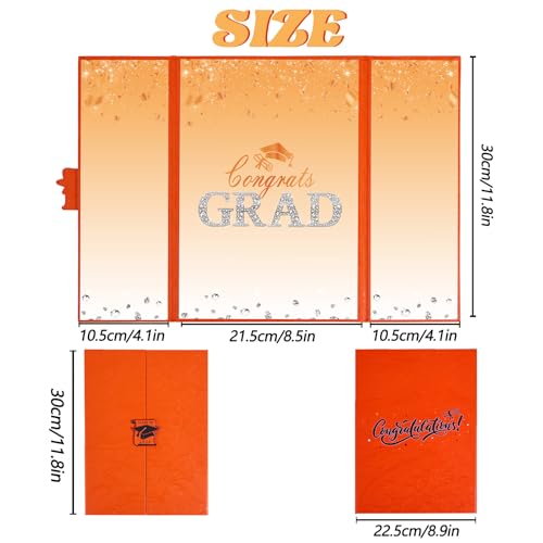 Image of Crenics Orange Graduation Decorations Class of 2026, Creative Graduation Guest Sign in Book Alternative, Congrats Grad Signature Book 18 inch x 12 inch, Awesome Graduation Gift or Keepsake