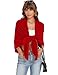 iWoo Pashmina Wraps for Women Knitted Shawls and Wraps Open Front Cardigan Cape Soft Sweater Scarf Winter Dresses for Women Red
