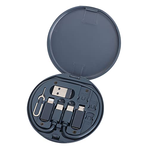 LFDecor Mini Digital Gadgets Storage Box, Waterproof USB Adapter Kit Cable Conversion Storage Box Multi-Functional Compact Cable Card Contains Sim Card Slot Tray Eject Pin, Use as Phone Holder(Blue)