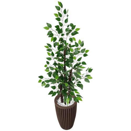Figueira Ficus Verde Artificial Grande Vaso Decoração (Coluna Mar...