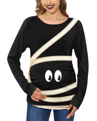 Chemise de grossesse Halloween manches longues pour le confort du ventre