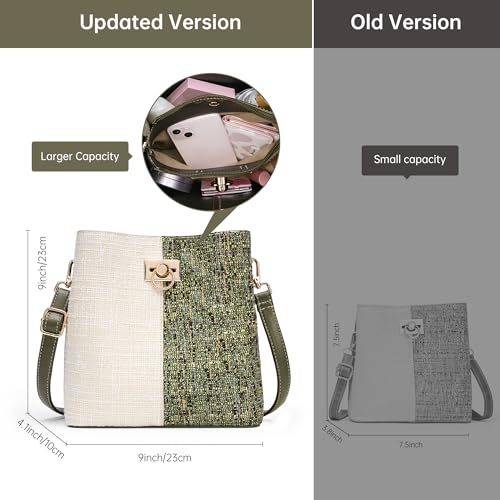 Image of KALIDI Crossbody Purses for Women Vegan Leather Bucket Bag Fashion Ladies Crossbody Handbag Shoulder Purse with Multi Pockets