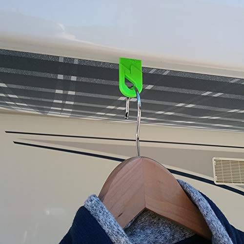 Set Haken Öse für Markisen Fiamma, Omnistor, Thule mit Kederschiene für Wohnmobil, Caravan, Camping (Haken geschlossen für Kederschiene 7mm, Neon Grün, 4)