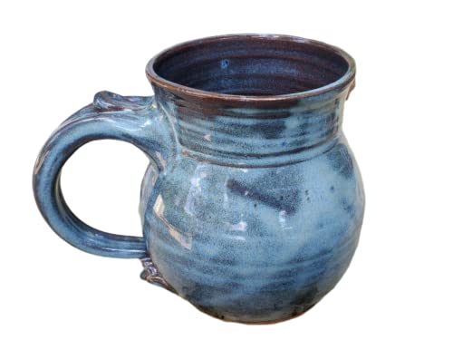 Huge Hand Thrown Pottery Mug in Slate Blue, Handmade in North Carolina