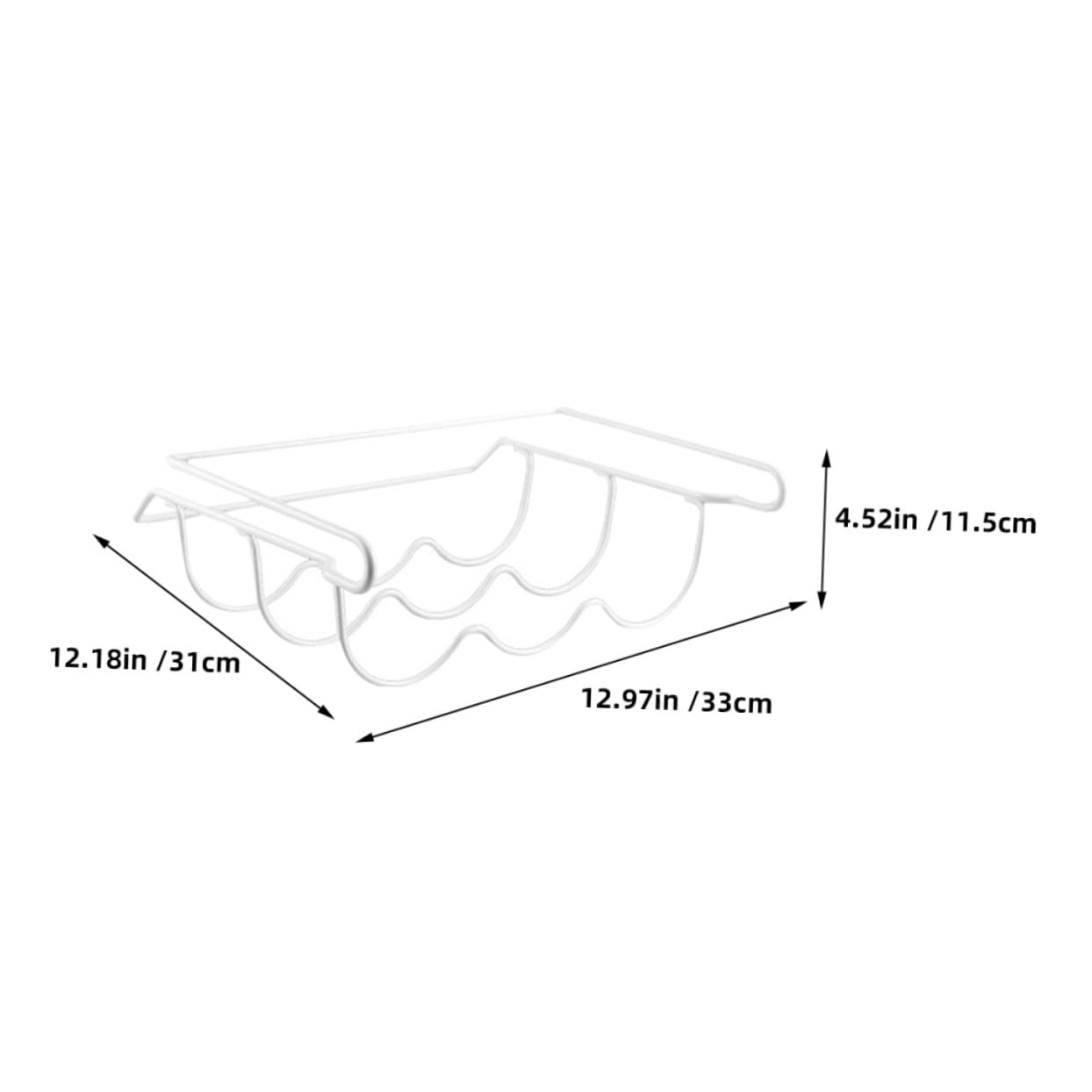 Toyvian Botellero para Refrigerador de Hierro Blanco, Soporte Apilable para Botellas de Vino y Bebidas, Diseño Moderno y Elegante para Maximizar Espacio en Nevera