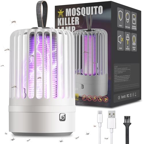 Fly Zapper, Electric Mosquito Killer Lamp, 4000mAh USB Rechargeable Bug Zapper indoor, Portable Fly Zappers with Night Light, 360° Attract Zap Flying Insect Killer for Camping Indoor Outdoor Fly Zapper, Electric Mosquito Killer Lamp, 4000mAh USB Rechargeable Bug Zapper indoor, Portable Fly Zappers with Night Light, 360° Attract Zap Flying Insect Killer for Camping Indoor Outdoor