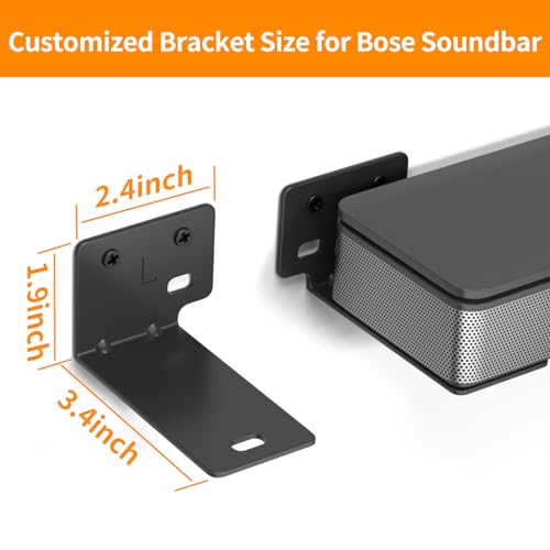 Soundbar Wall Mount for Bose WB-300 SoundTouch 300 Soundbar 300/500/550/600/700/900/950 Smart Ultra Soundbar Mount, Sound Bar Mount for Bose Soundbar Mounting Bracket Under TV with Hardware Kit