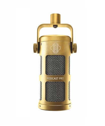 Sontronics Podcast Professional Dynamic Mic for Podcast, Broadcast, Streaming, Gaming & VC - XLR Connection, No Phantom Power Required - Lifetime Microphone Warranty - Designed & Built in UK (Gold)
