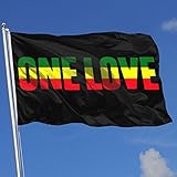 ZBGIGB One Love with Rasta 3x5 Foot Flags Outdoor Flag 100% Single-Layer Translucent Polyester 3x5 Ft