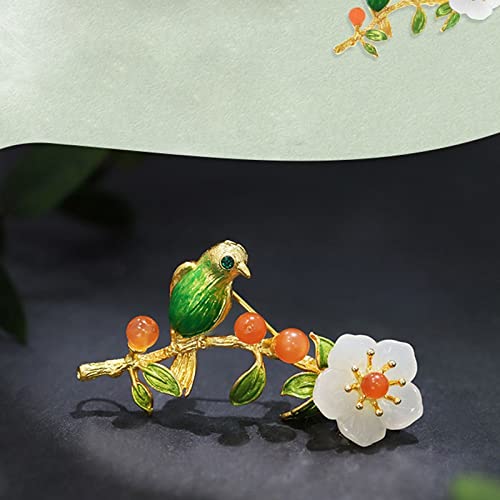 Broszka Pin dla Kobiet Mężczyzn Pań Eleganckie Akcesoria Południowo-Czerwony Agat Sroka Zwierzę Broszka Luksusowy Ślub Bankiet Broszka Biżuteria Ślub Urodziny Akcesoria na Imprezę