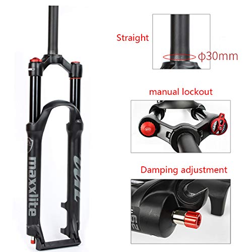 Ztz Mountain Bike Fork,26 27.5 29 Inch Mtb Suspension Air Fork ，Rebound Adjust，Travel 120Mm,Qr 9Mm，1-1/8 Straight Tube, Ultralight Mountain Bike Front Fork For Xc/Am Bike(Manual Lockout) #TOP2