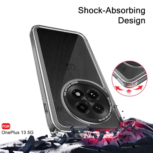 Image of TheGiftKart Hybrid Shockproof Back Cover Case for OnePlus 13 5G | Stylish Camera Border | Electroplated Buttons | Crystal Clear Hard Back Cover Case (TPU & PC, Smoked Bumper)