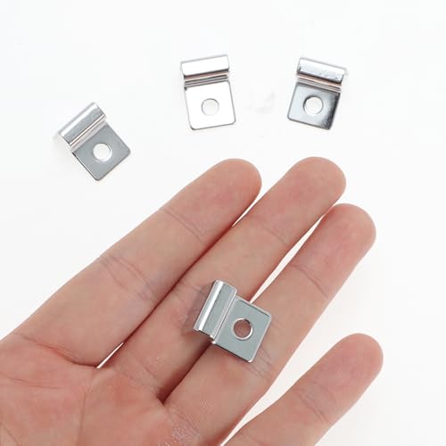 Image of 4 Pcs Aquarium Lid Clips, 5mm Aquarium Cover Support Clamps, Aquarium Cover Holder Lid, Stainless Steel Aquarium Tank Cover Clamps Set, Silver Tone