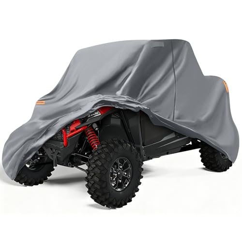 Image of Waterproof UTV Cover Compatible with Polaris RZR 2 Seaters Performance, 6 Layers All Weather Cover with Air Vents, Door Zipper and Windproof Buckles and Bands for Rain Snow Dust Protection