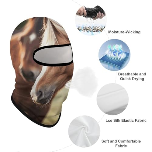 Balaclava adorable de caballo para hombre y mujer con protección solar, transpirable, máscara facial de cabeza completa para senderismo, ciclismo, correr y conducir miniatura 3