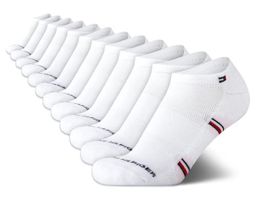 Image of Tommy Hilfiger Womens No Show Socks - 12 Pack Lightweight Athletic Performance Cushioned Running Low Cut Socks for Women