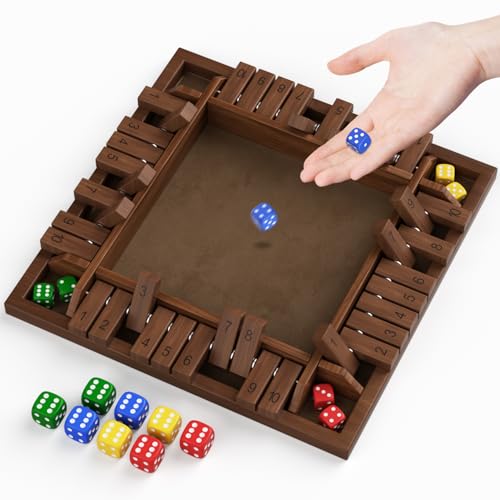 Juego Shut The Box de madera para 1 a 4 jugadores miniatura 1