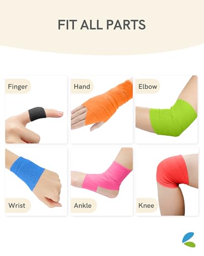 Image of FriCARE Self Adhesive Bandage Wrap, Medical Tape in First Aid Kit, Sporty
