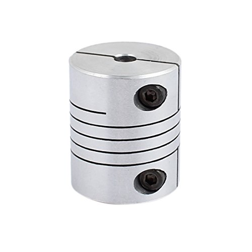 Aexit 5mmx6mm Aluminum Electrical equipment Alloy Spline Shaft Flexible Helical Coupling 25mm Diameter 30mm Length