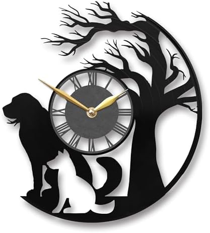 Dog and Cat Wall Clock – Pet Lover Decor for Home, Unique Animal ...