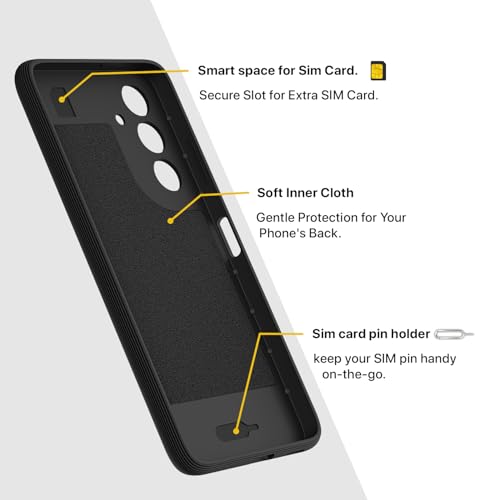 Image of Pikkme Back Cover for Samsung Galaxy F15 5G / Samsung Galaxy M15 5G Camera Protection 3D Hexa Cube Design Silicone Protective Bumper Case (Black)
