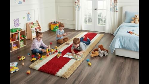 Image of Fluffy Silky Micro Fiber Polyster Carpet /Runner for Bedroom, Study Room, Playing Room, Guest Room ETC. 1.5x4 Feet, (P-4)