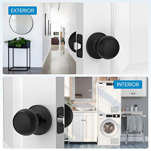 Ticonn 5 Pack Matte Black Door Knobs, Colonial Style Door Knob For Entrance, Bedroom, Bathroom And Closet (Passage, 5 Pack) #TOP6