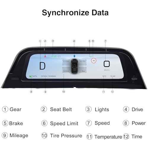 Image of Heads Up Display with Air Vent for Tesla Model 3 Highland 2024 2025-9.66 inch Wireless CarPlay Android Auto, Blind Spot, Rainbow Road, Battery /Dashboard Data Sync