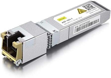 10Gb SFP+ RJ45 Copper Module - 10GBase-T SFP+ Transceiver Compatible for Cisco SFP-10G-T-S, Ubiquiti UF-RJ45-10G, Netgear, Mikrotik S+RJ10, TP-Link, D-Link