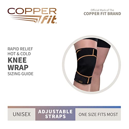 Copper Fit Unisex Adult Rapid Relief Knee Wrap With Hold/Cold Therapy Abdominal Support, Black, Adjustable #TOP3