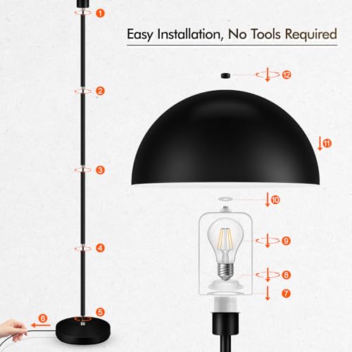 Floor Lamp Industrial Black 65.6in - Image 7