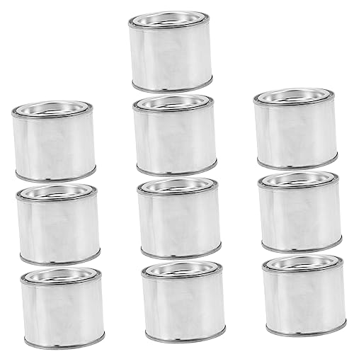 TEHAUX 10 Botes Redondos De Metal para Pintura Latas Vacías HerméTicas Multiusos para Almacenar Pintura Al ÓLeo Pigmentos Y Manualidades TamañO Compacto 2.5 Pulgadas