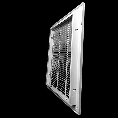 Image of 14 inch X 24 inch Steel Return Air Filter Grille by HANDUA | Removable Face Door HVAC Duct Cover Grill for 1-inch Filter, White | Outer Dimensions: 16.5 inchW X 25.75 inchH