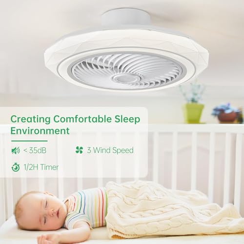 Image of CITRA Metal 500 MM Hexa Mesh Ceiling Light with Fan LED Chandelier - Warm White
